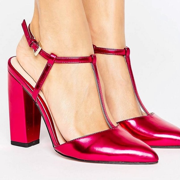 Fuchsia block heels asos - Picture 1 of 8